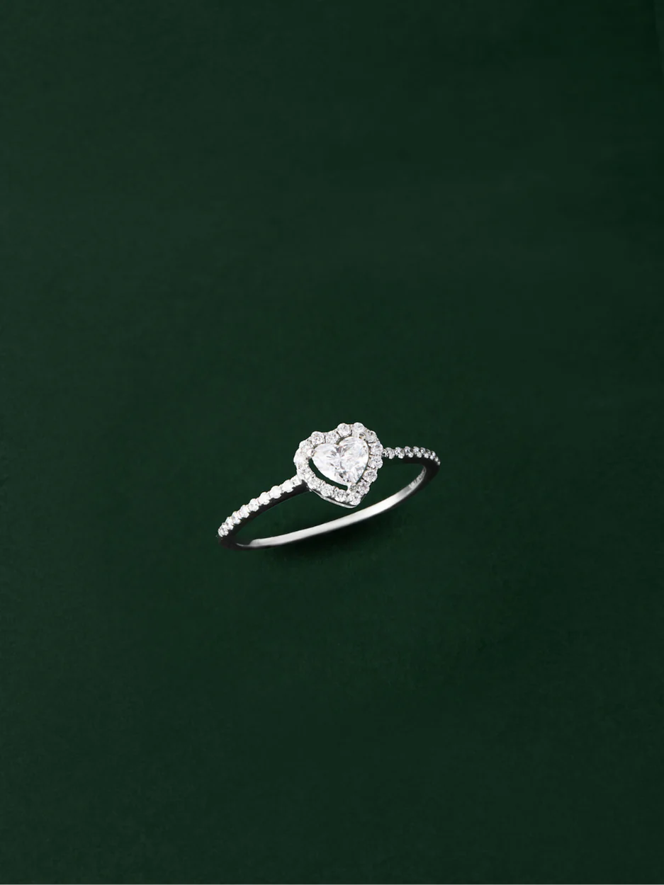 Diamond Heart Cut Solitaire Ring - Image 2